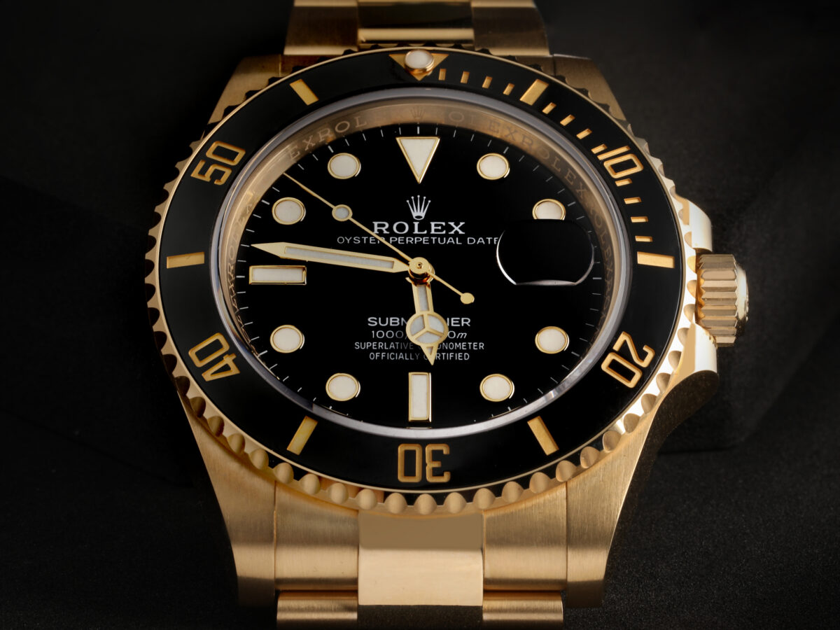 Rolex Submariner 41 18k Yellow Gold Black Dial Bezel Mens Watch 126618