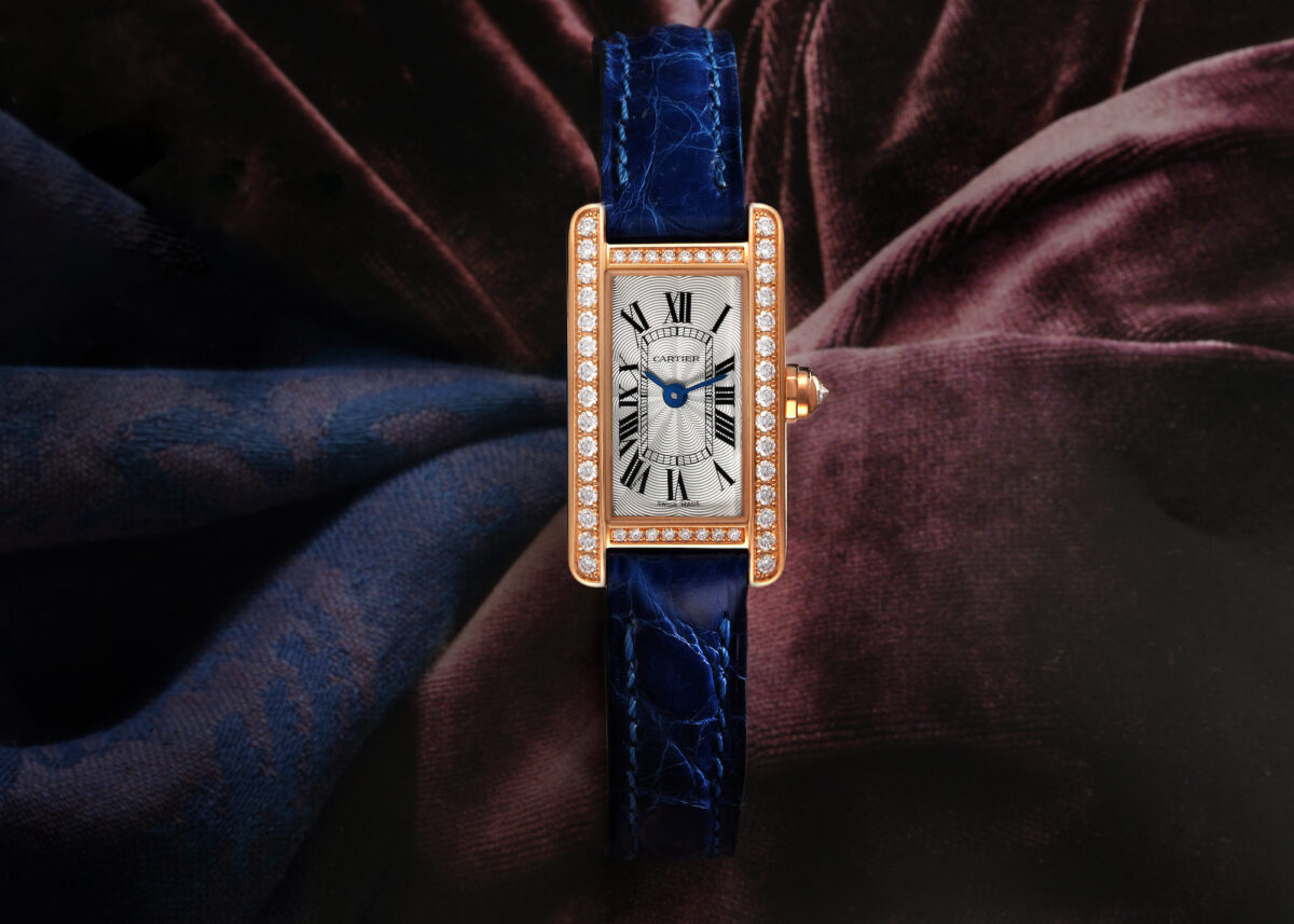 Cartier Tank Americaine Mini Rose Gold Diamond Ladies Watch WJTA0026