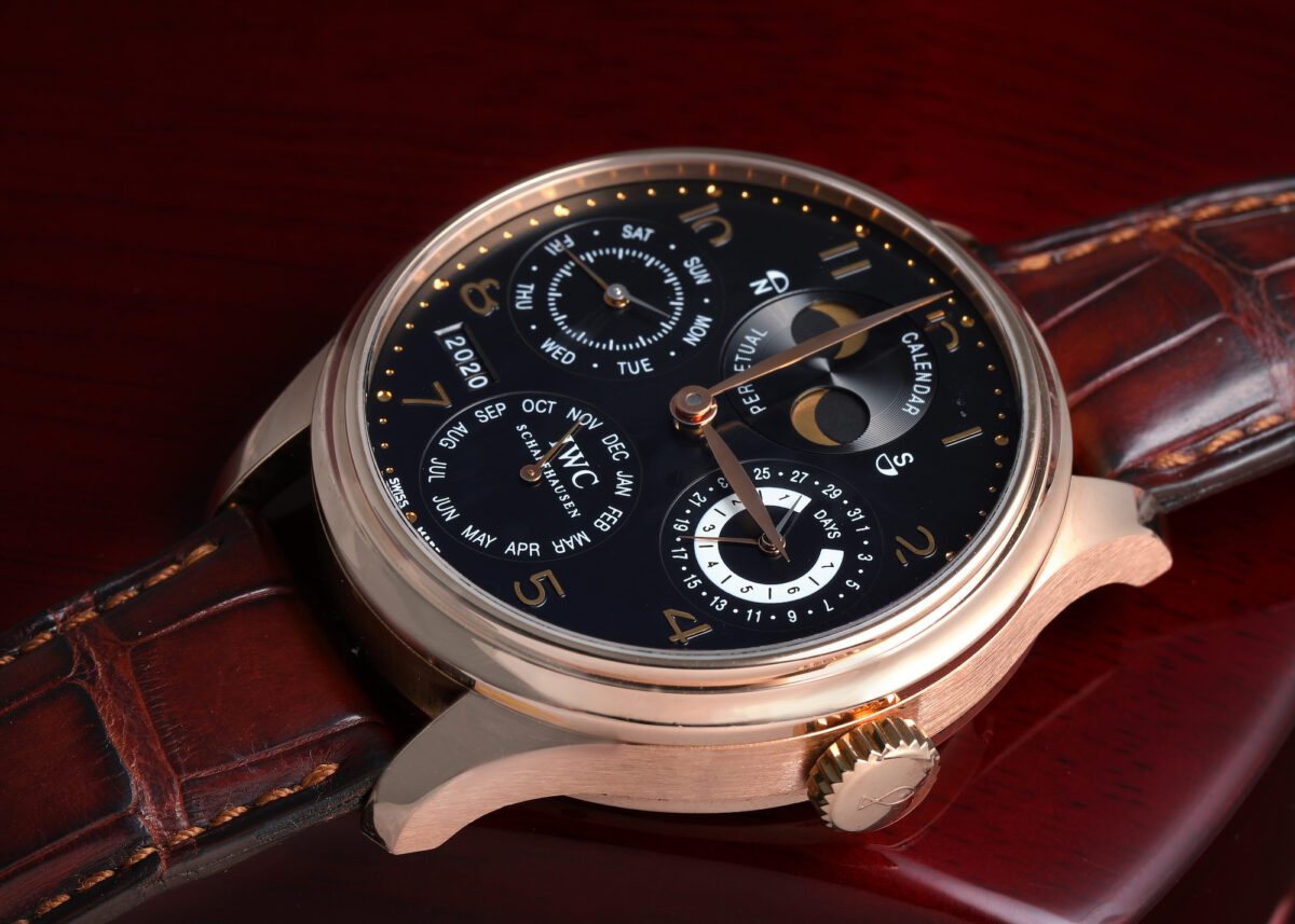 IWC Portuguese Perpetual Calendar Moonphase Rose Gold Mens Watch IW502103.
