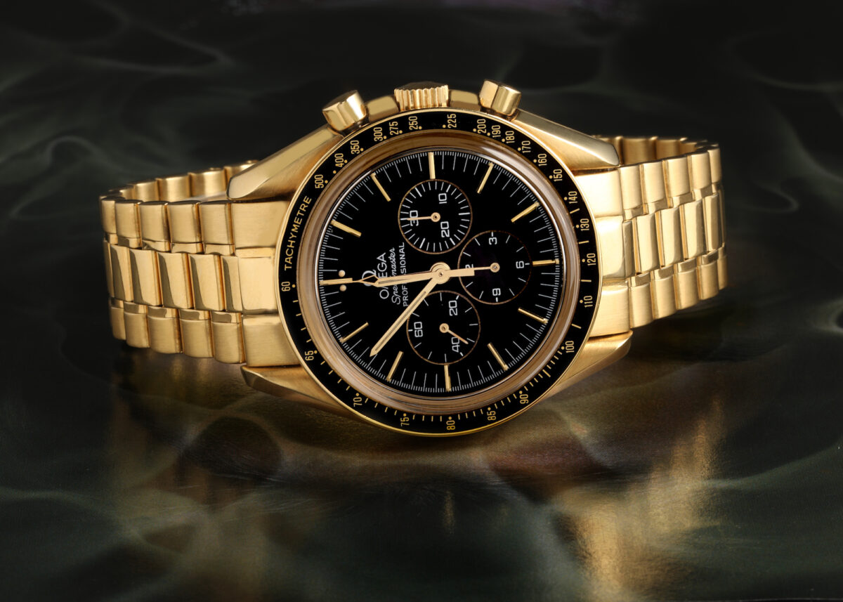Omega Speedmaster Moonwatch Jubilee 27 CHRO C12 Yellow Gold 3191.50