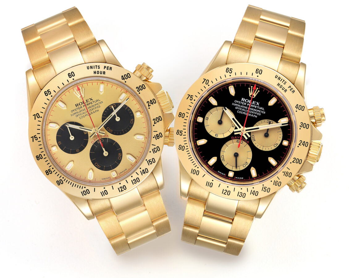 Rolex Daytona Champagne Dial 116528 and Black Dial Paul Newman Yellow Gold Mens Watch 116508
