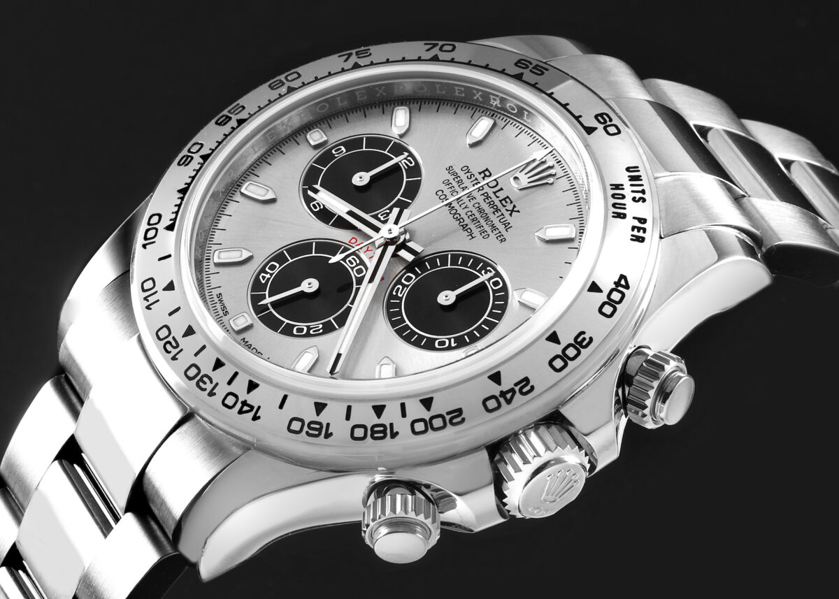 Rolex Daytona 18k White Gold Silver Dial Mens Watch 116509