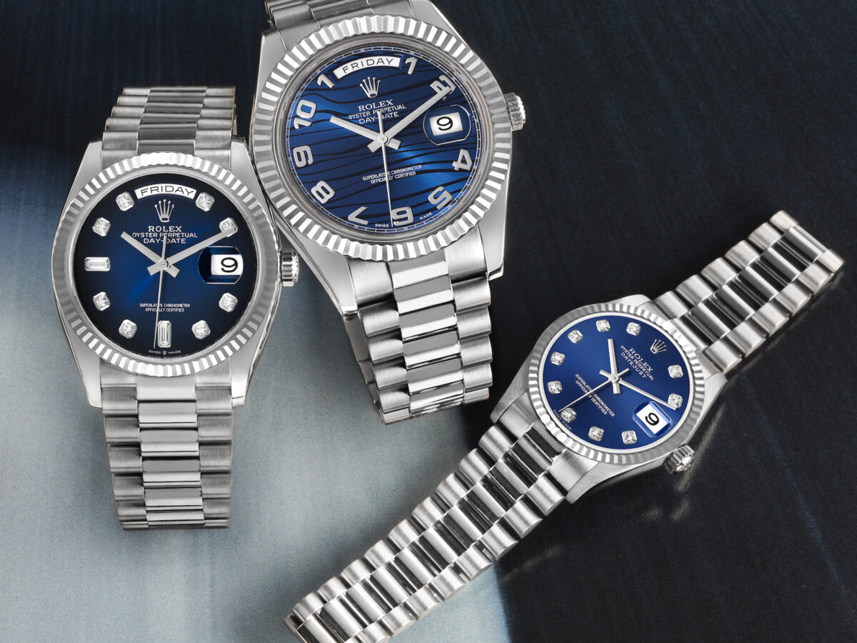 Blue Dial His and Hers Watches_Rolex Day-Date and Rolex Datejust