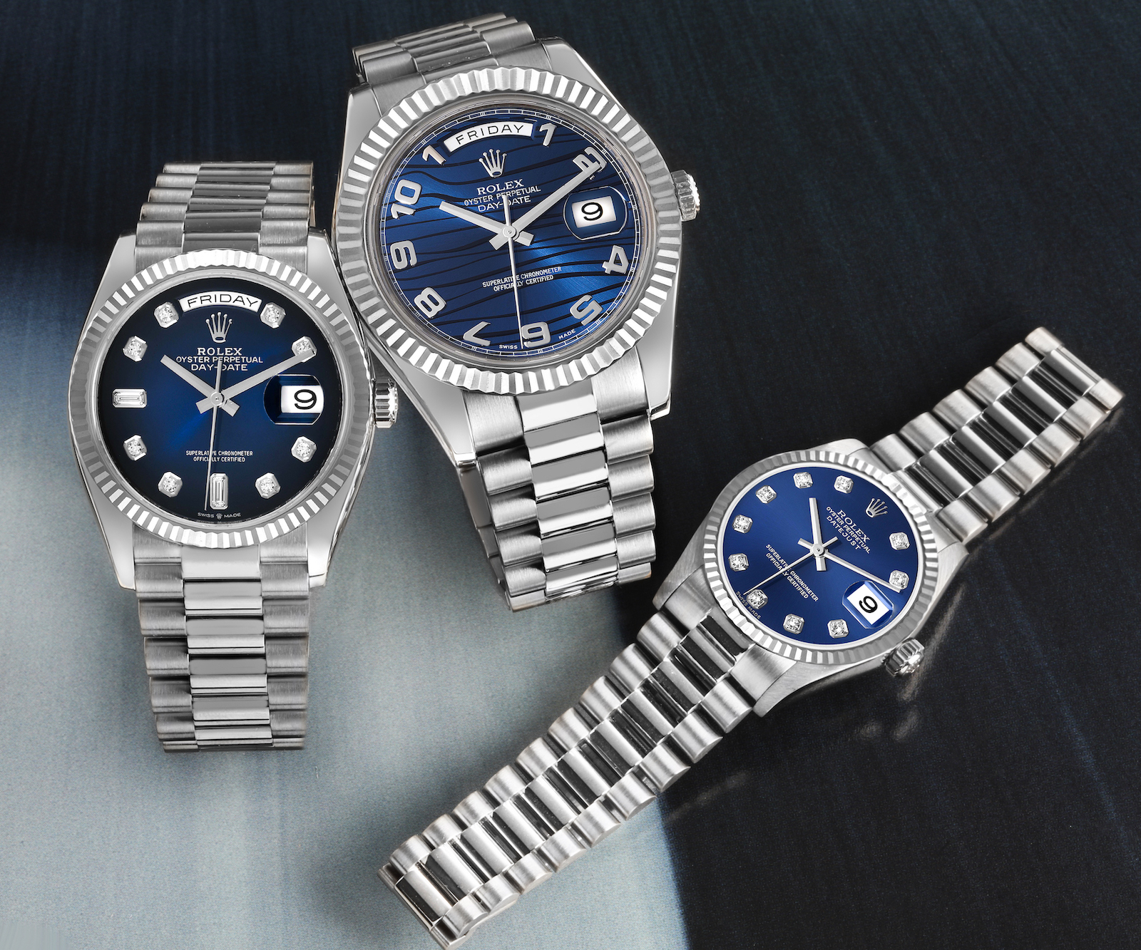 Blue Dial His and Hers Watches_Rolex Day-Date and Rolex Datejust