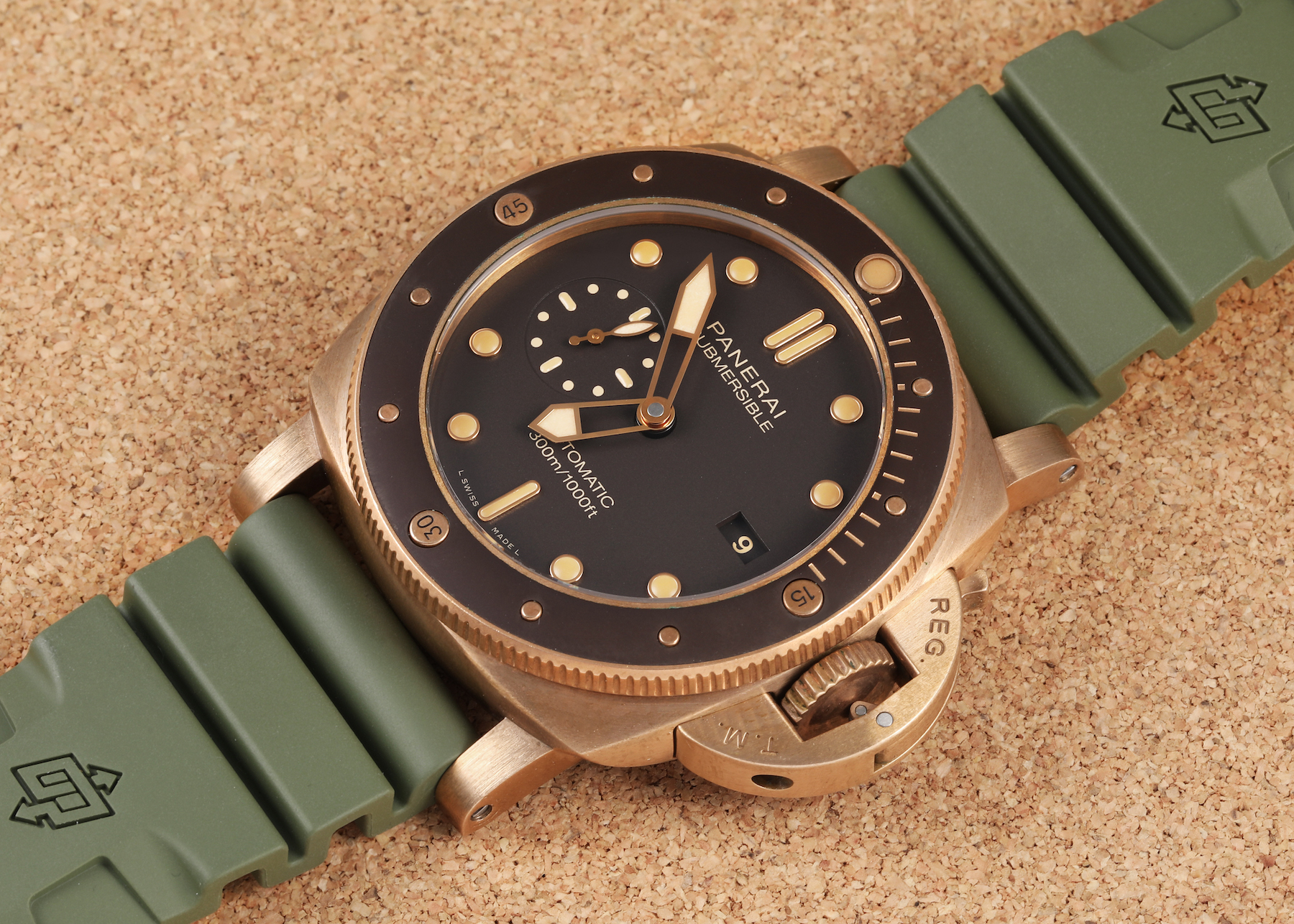 Bronze Sports Watches - Panerai Luminor Submersible 47mm Bronze Mens Watch PAM00968