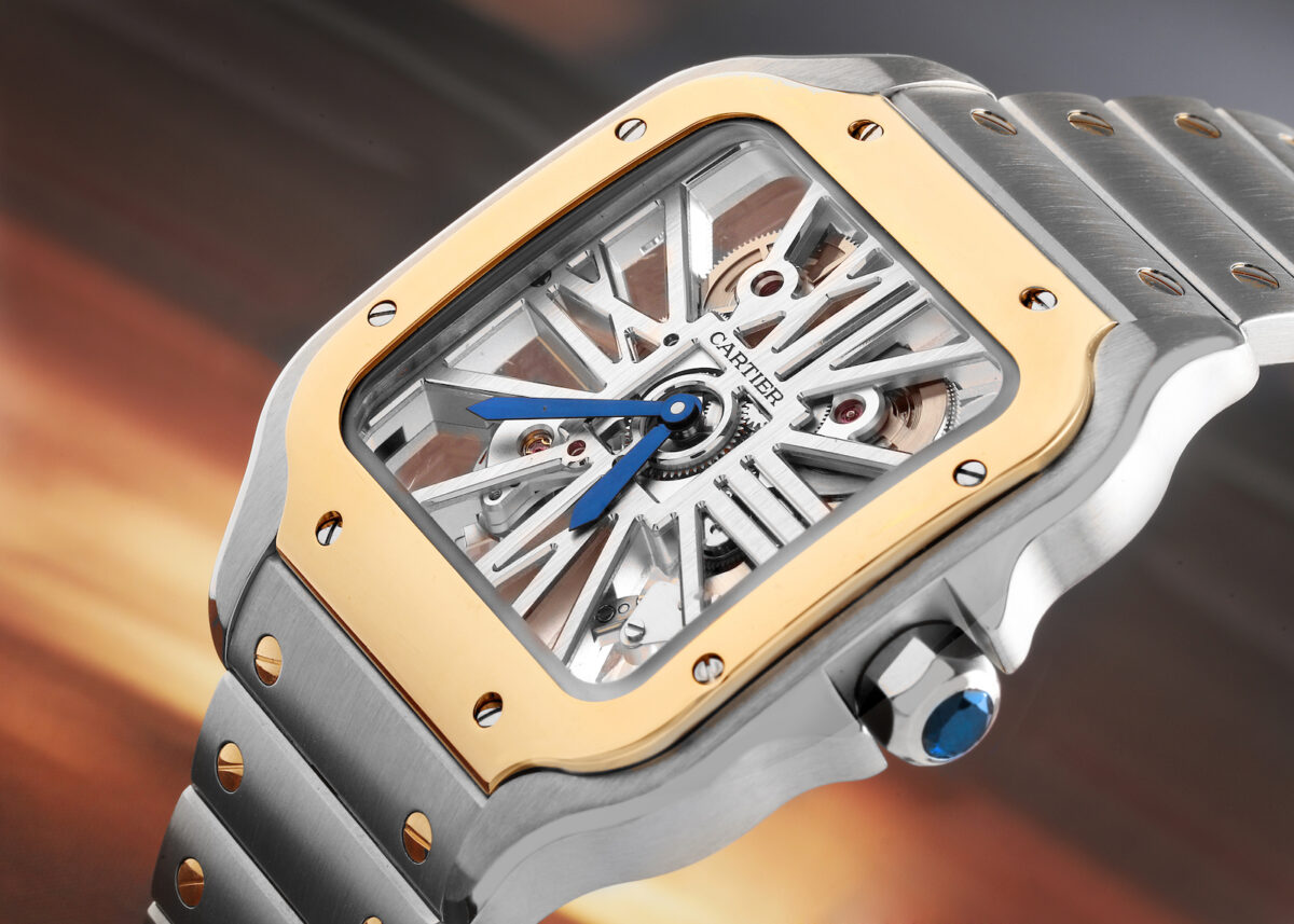 Cartier Skeleton Horloge Santos Steel Yellow Gold Watch WHSA0019