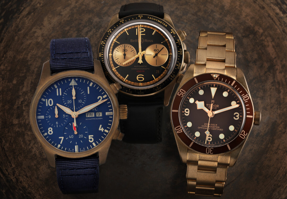 IWC Pilot's Watch Chronograph, Bell & Ross Vintage, and Tudor Heritage Black Bay