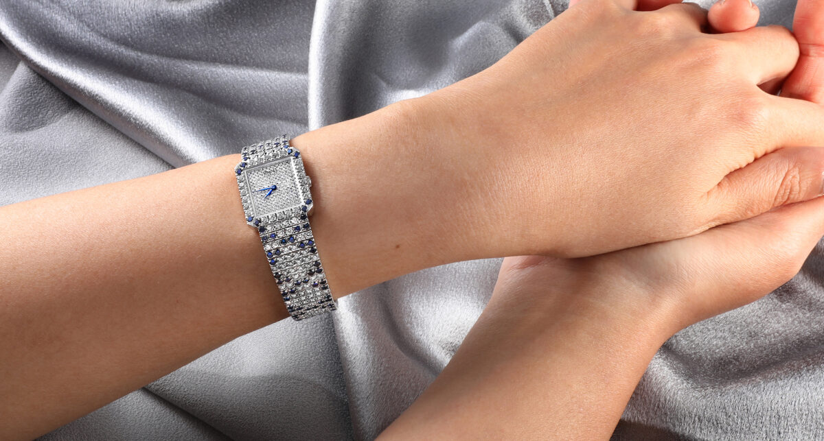 Ladies Jewelry Watches - Piaget Protocole Exceptional White Gold Pave Diamond Sapphire