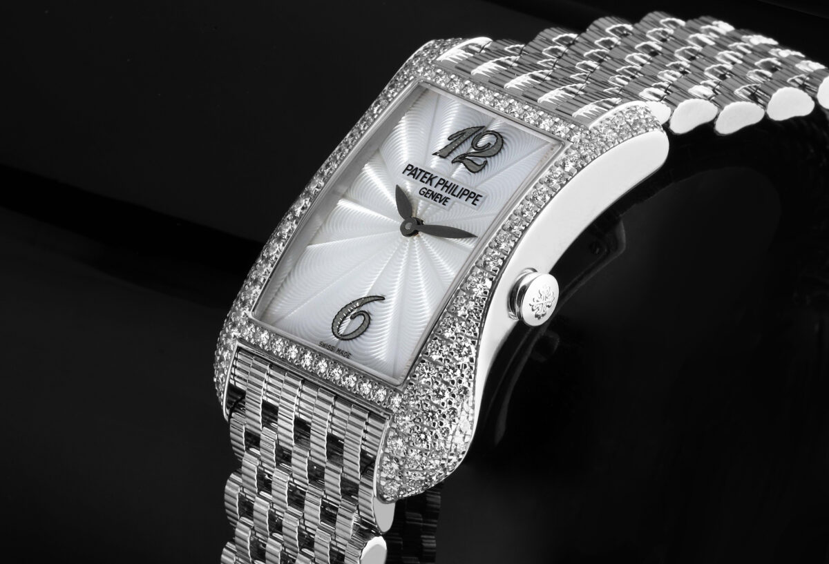 Patek Philippe Gondolo White Gold Mother of Pearl Diamond Ladies Watch 4972