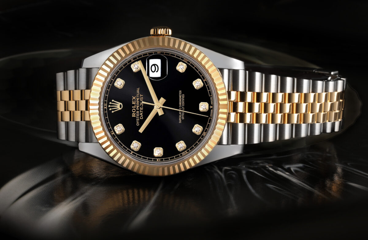 Rolex Datejust 41 Steel Yellow Gold Black Diamond Dial Watch 126333