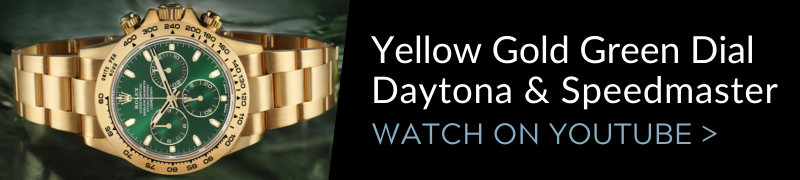Rolex John Mayer Daytona 116508 & Omega Speedmaster Yellow Gold Green Dial Watches