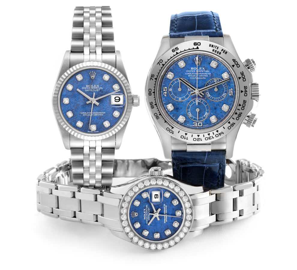 Rolex Sodalite Dial Watches - Datejust, Daytona, and Pearlmaster