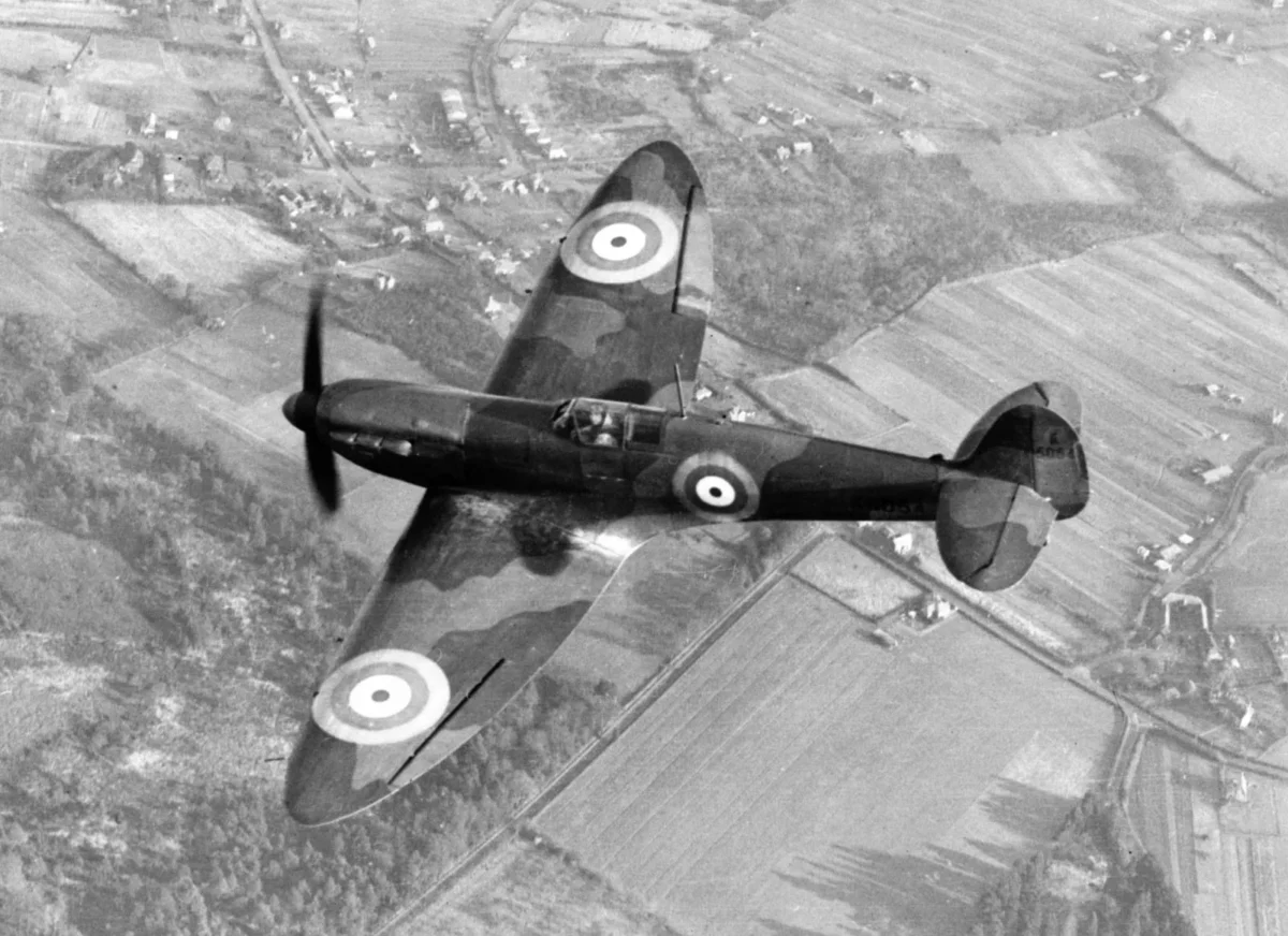 Supermarine Spitfire, Britain's premier fighter plane from 1938 through World War II.