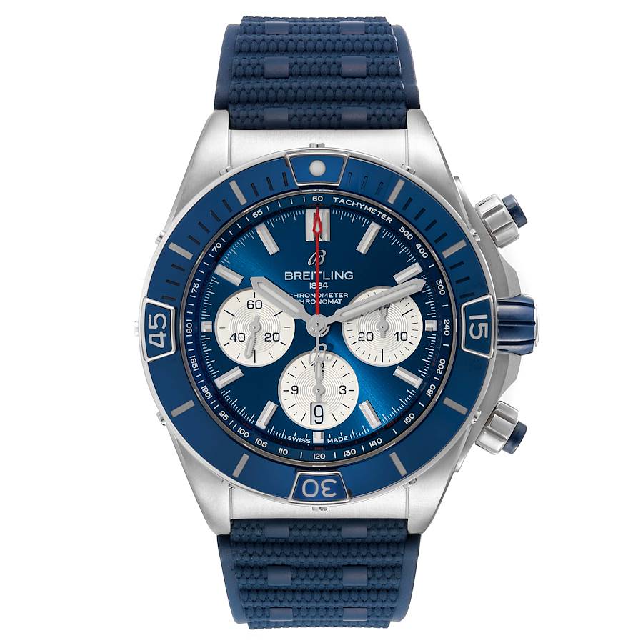 Breitling Super Chronomat B01 Blue Dial Steel Mens Watch AB0136