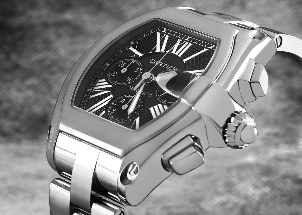 Cartier Roadster XL Chronograph Black Dial Steel Mens Watch W62020X6
