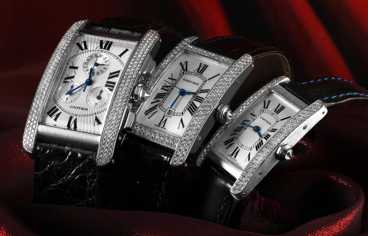 Most Iconic Dress Watches - Cartier Tank Americaine Watches in White Gold