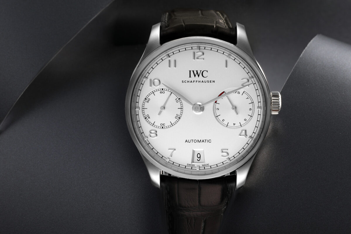 Most Iconic Dress Watches - IWC Portuguese 7 Day Steel Silver Dial Mens Watch IW500712