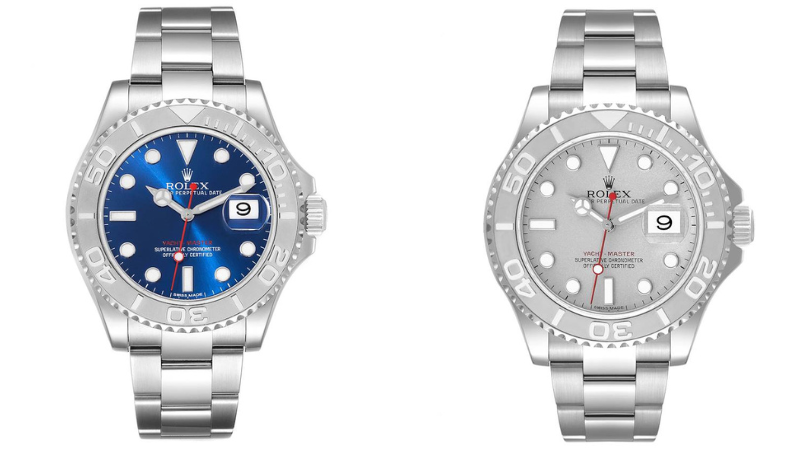 Rolex Yachtmaster Steel Platinum Watches ref 116622 with Blue and Rhodium Dials