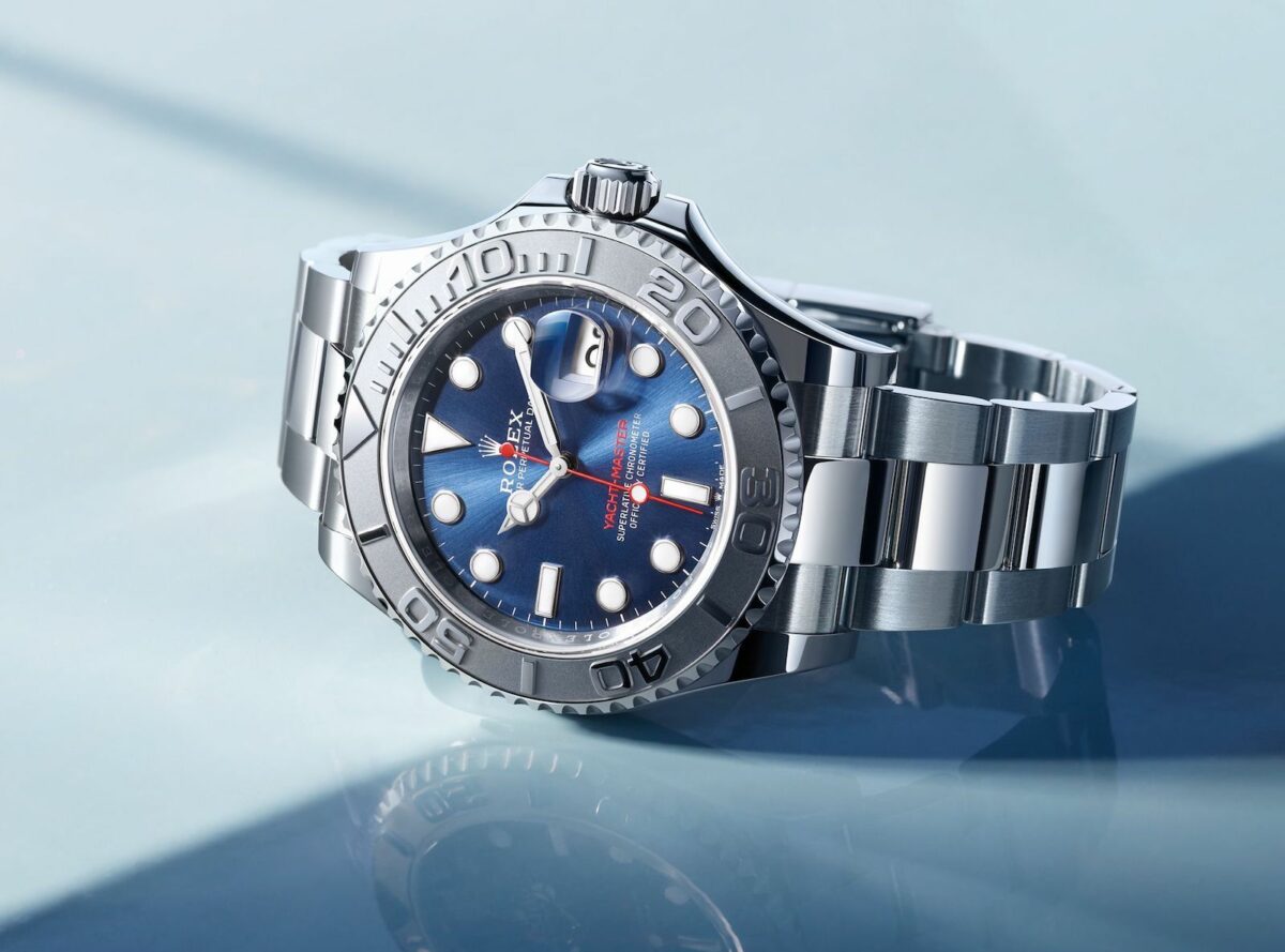Rolex Yachtmaster Steel Platinum Blue Dial Mens Watch 126622