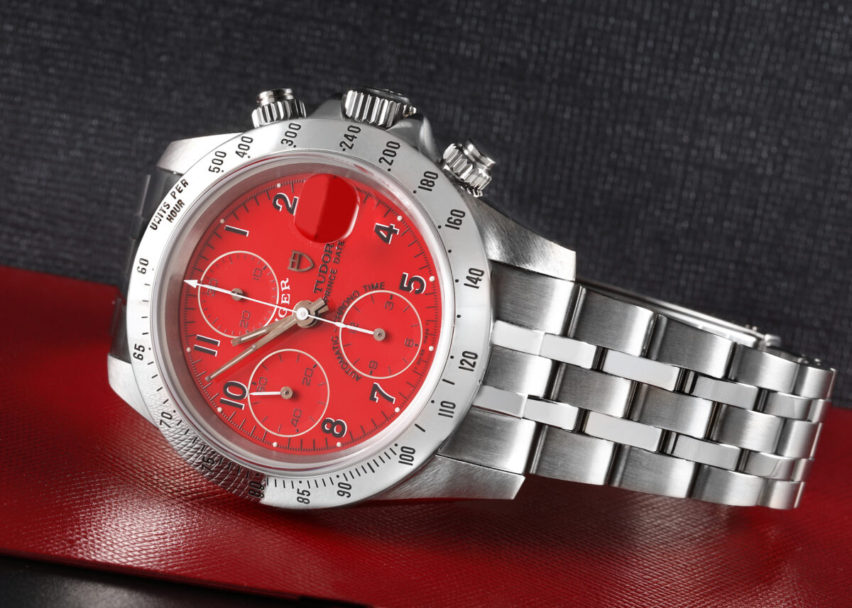 Tudor Tiger Prince Red Dial Chronograph Steel Mens Watch 79280
