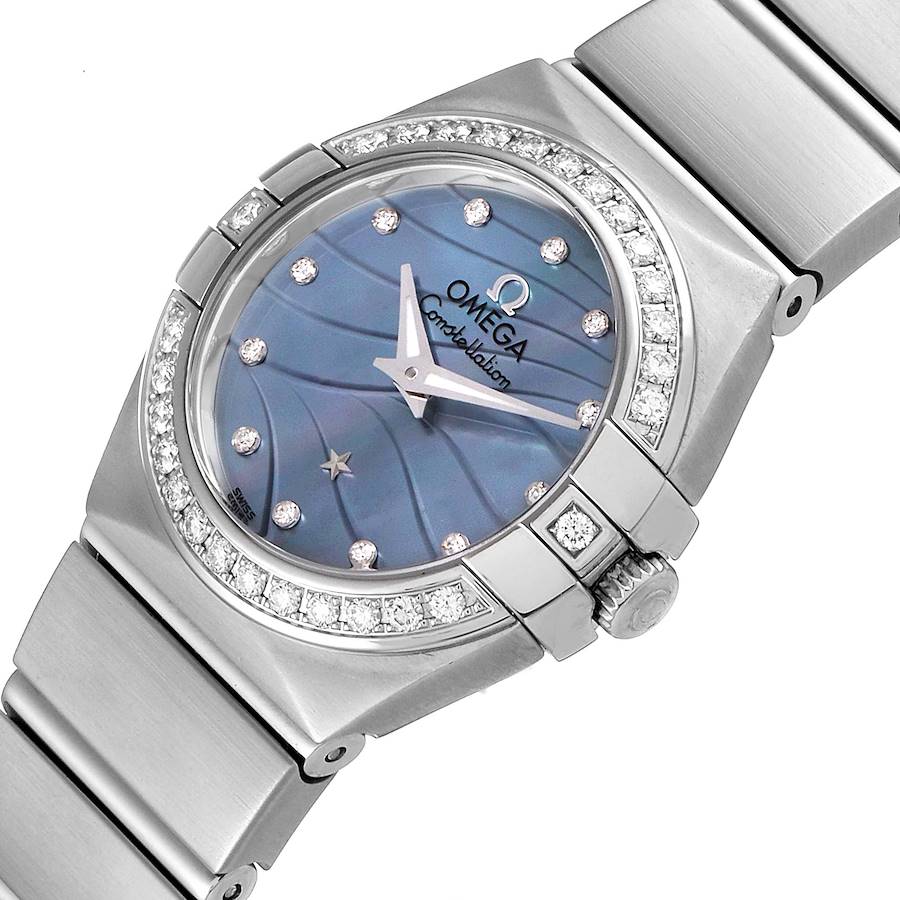 Omega Constellation Mother of Pearl Diamond Steel Ladies Watch 123.15.24.60.57.001 