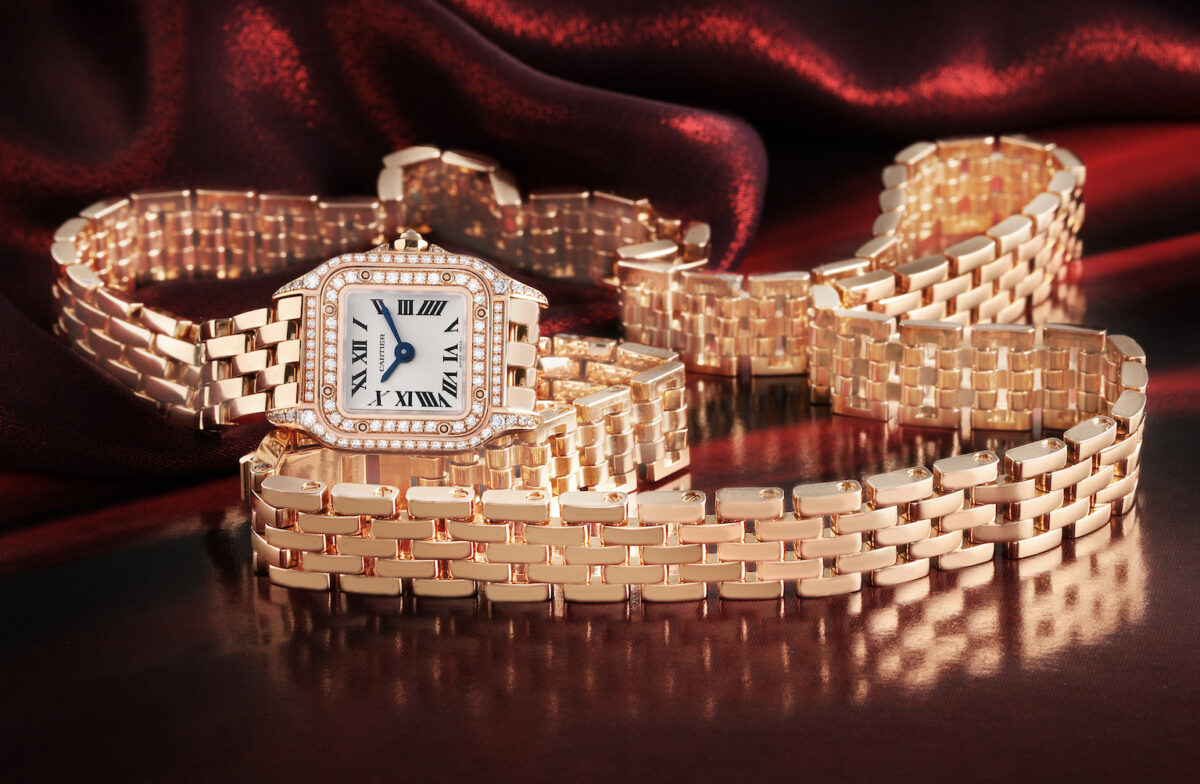 Cartier Panthere Mini Rose Gold Diamond Triple Loop Ladies Watch WJPN0013