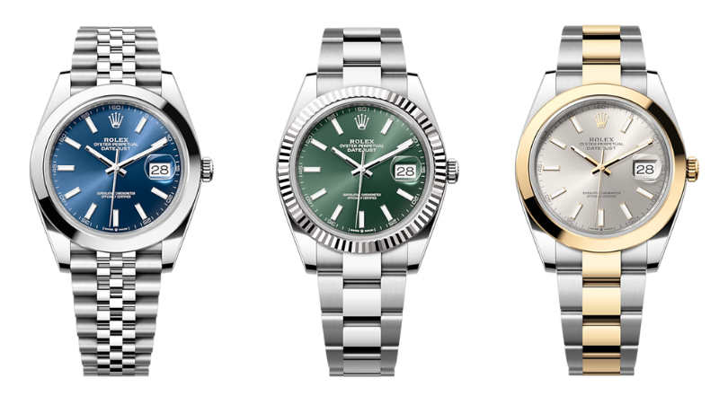 Rolex Datejust 41 Models ref 12300, 126334, and 126303