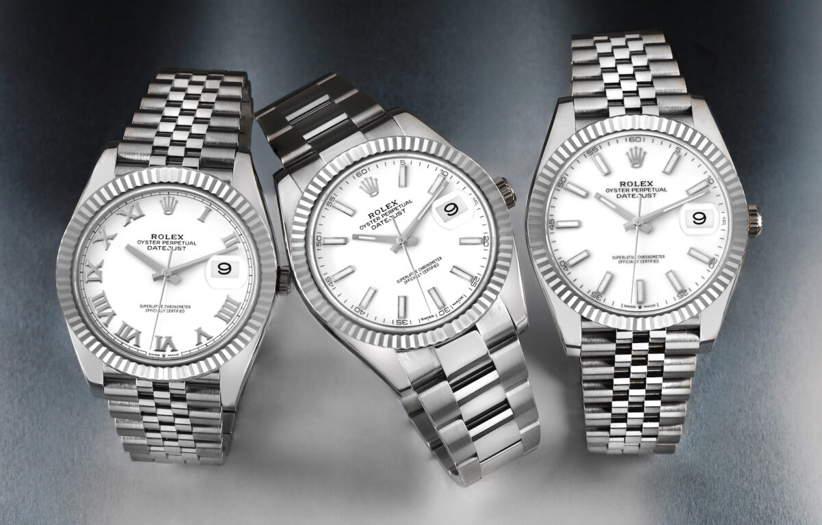 Rolex Datejust 41 Steel White Gold White Dial Watches with Jubilee and Oyster Bracelets