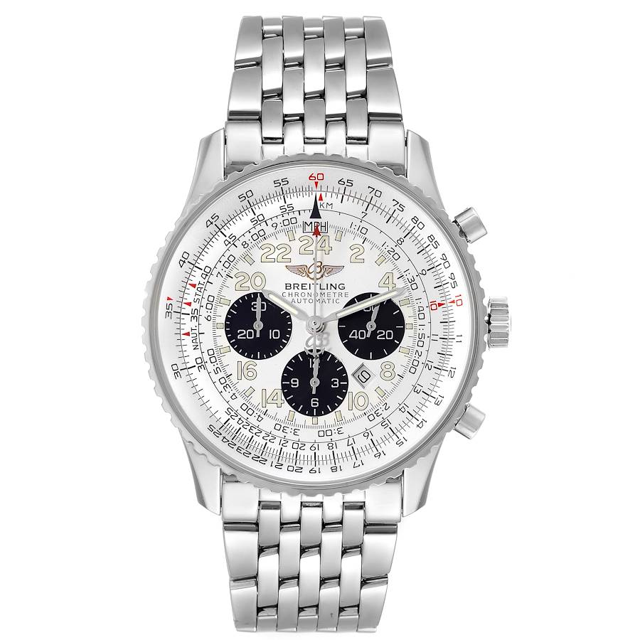 Breitling Navitimer Cosmonaute Silver Panda Dial Steel Watch A22322