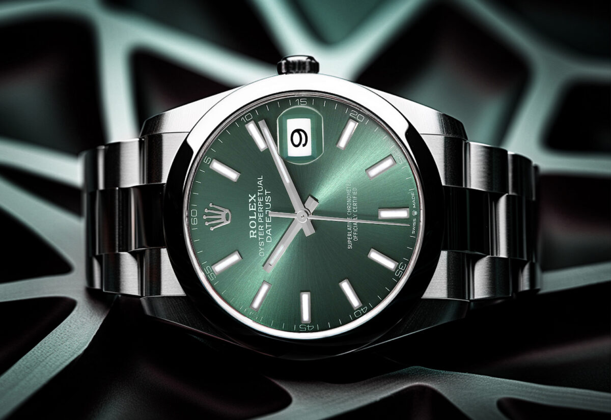 Rolex Datejust 41 Mint Green Dial Smooth Bezel Steel Mens Watch 126300 