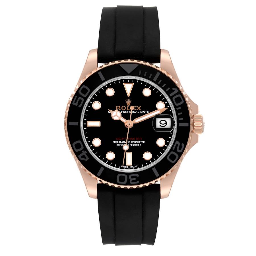 Rolex Yachtmaster 37 Everose Gold Rubber Strap Watch 268655