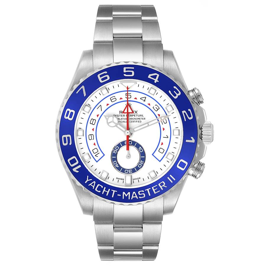 Rolex Yachtmaster II 44 Blue Cerachrom Bezel Steel Mens Watch 116680