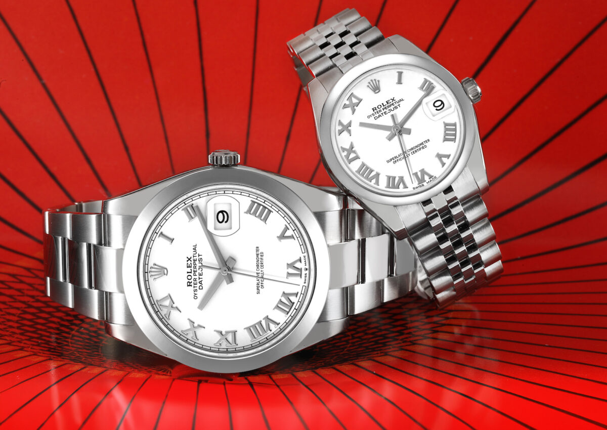 Rolex Datejust 41 and 31 Steel Jubilee Bracelet White Dials