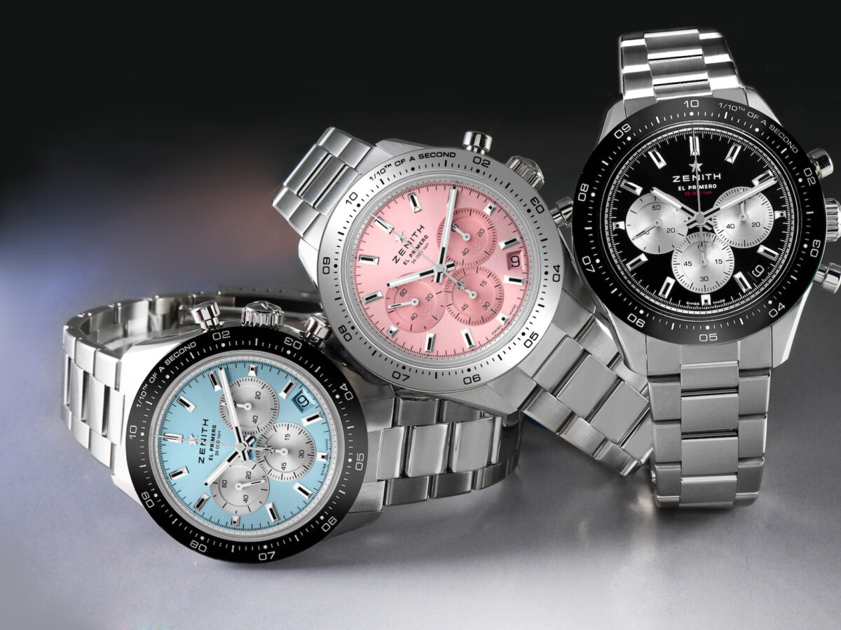 Zenith Chronomaster Sport Yoshida Edition Watches in Steel with Ice Blue, Pink, and Reverse Panda Dials