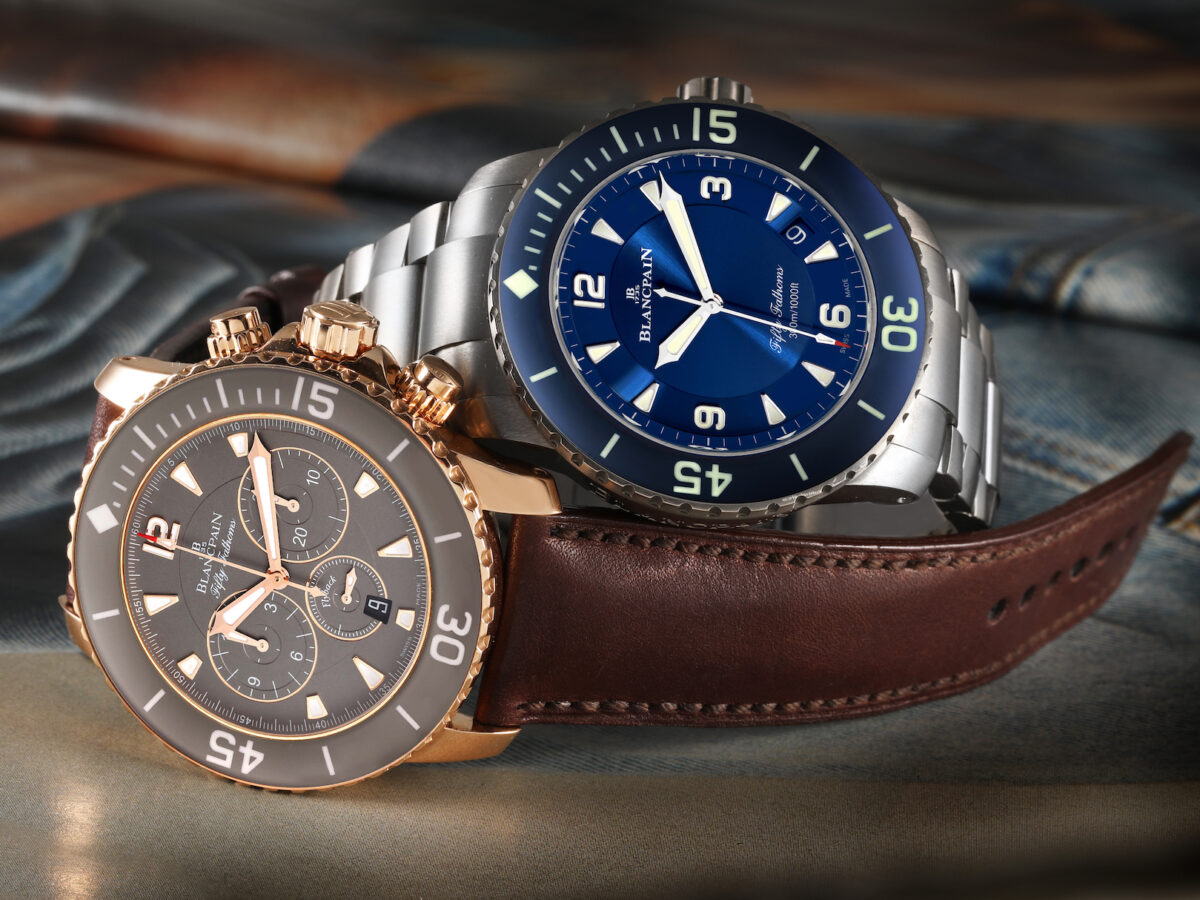 Blancpain Fifty Fathoms Rose Gold Flyback and Automatic Titanium
