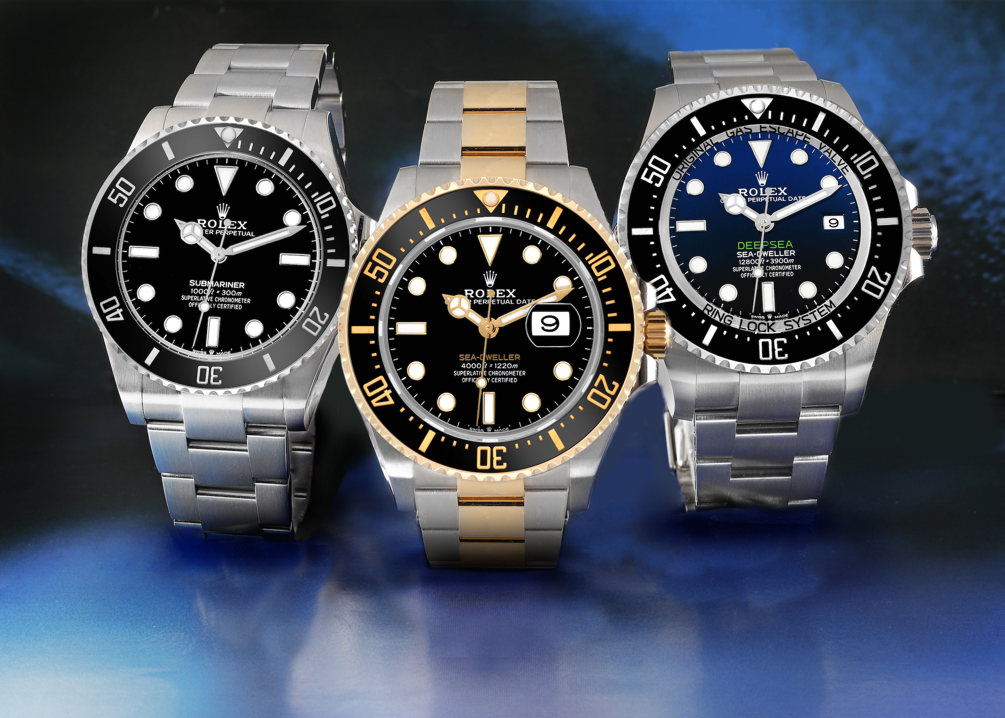 Rolex Dive Watches = Submariner, Seadweller, Seadweller Deepsea