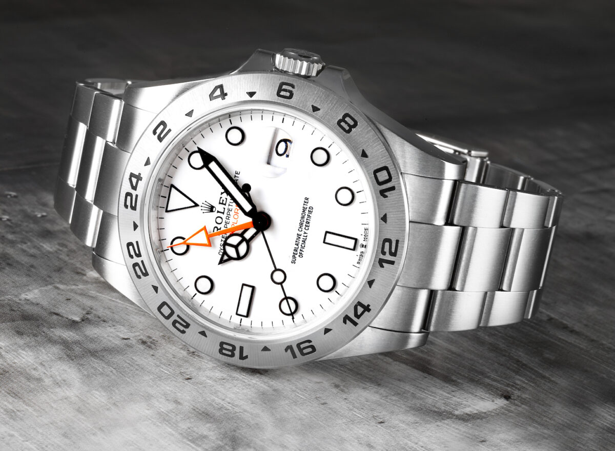 Rolex Explorer II White Dial Orange Hand Steel Mens Watch 216570