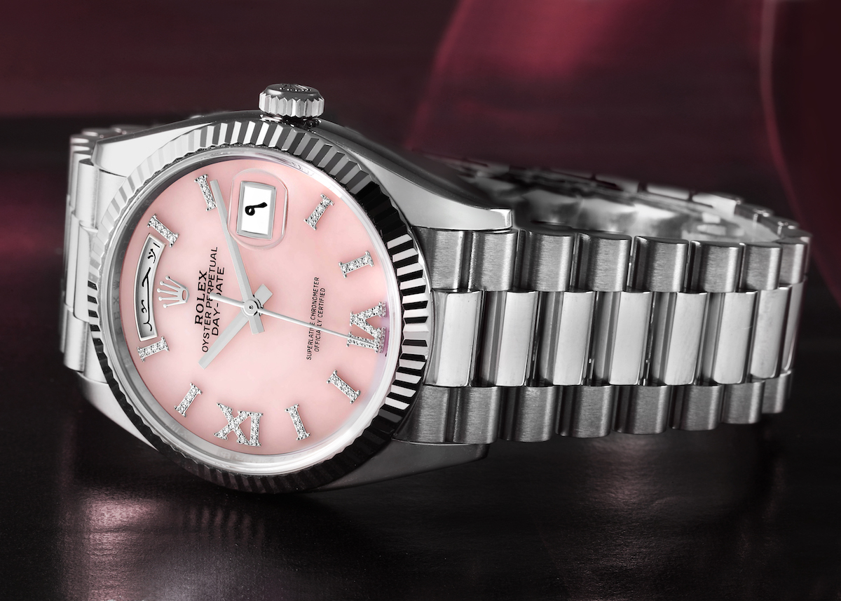 Rolex President Day-Date Pink Opal Dial 128239