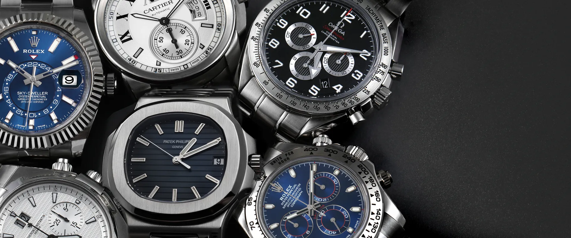 Photo of six watches of various brands