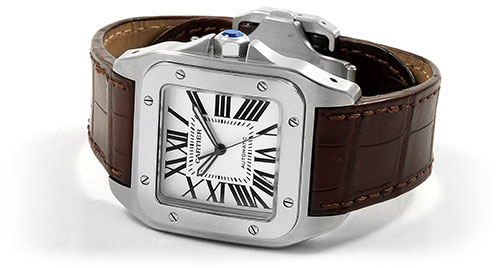 Cartier Santos XL Chronograph Steel Rubber Mens Watch WSSA0017 Unworn