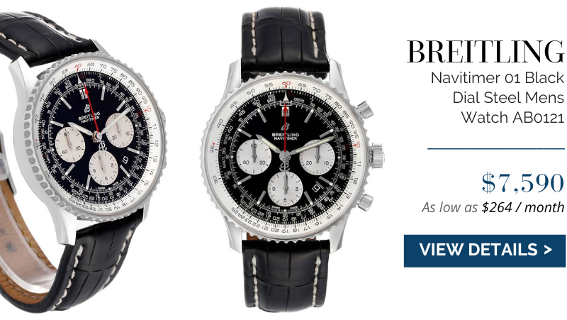 Breitling Navitimer 01 Black Dial Steel Mens Watch AB0121