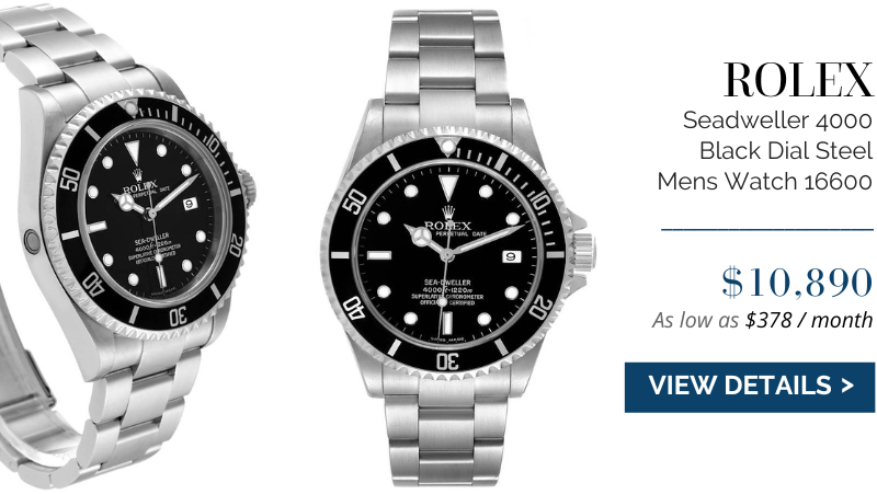 Rolex Seadweller 4000 Black Dial Steel Mens Watch 16600