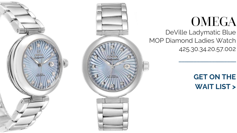 Omega DeVille Ladymatic Blue MOP Diamond Ladies Watch 425.30.34.20.57.002
