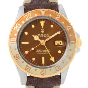 Rolex GMT Master Rootbeer Gold Steel Nipple Dial Vintage Watch 16753