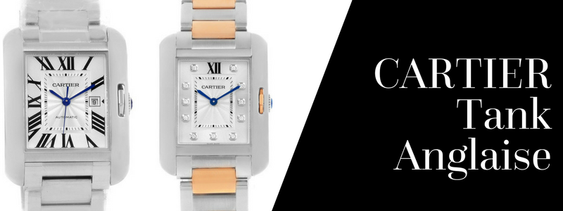 Cartier Tank Anglaise Steel Automatic Mens Watch | Cartier Tank Anglaise Medium Steel Rose Gold Diamond Watch