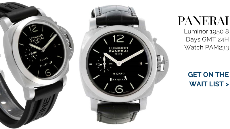 Panerai Luminor 1950 8 Days GMT 24H Steel Mens Watch PAM00233