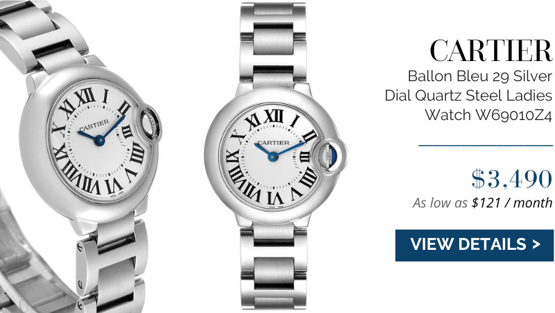 Cartier Ballon Bleu 29 Silver Dial Quartz Steel Ladies Watch W69010Z4