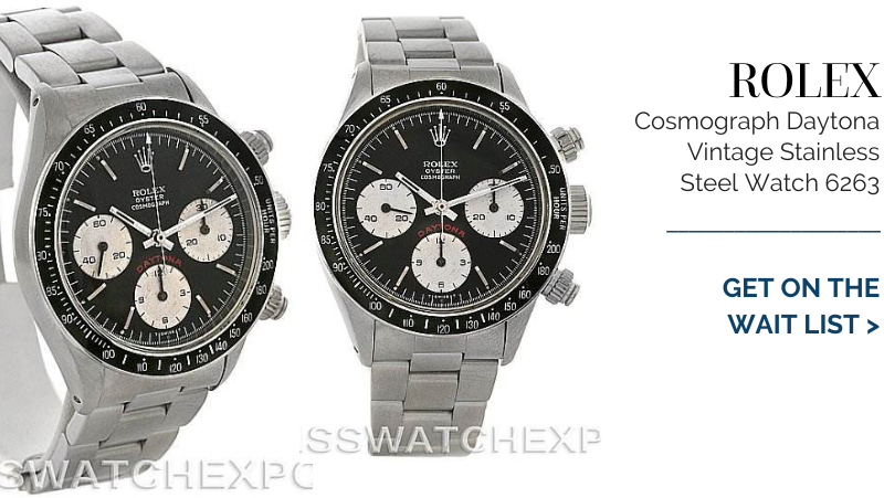 Rolex Cosmograph Daytona Vintage Stainless Steel Watch 6263