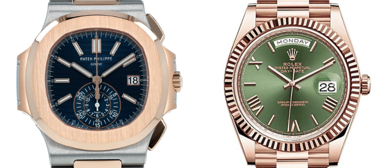 Rolex Day-Date m228235-0025 and Patek Philippe Nautilus 5980