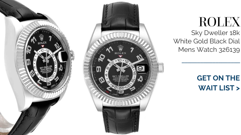 Rolex Sky-Dweller White Gold Black Dial Mens Watch 326139